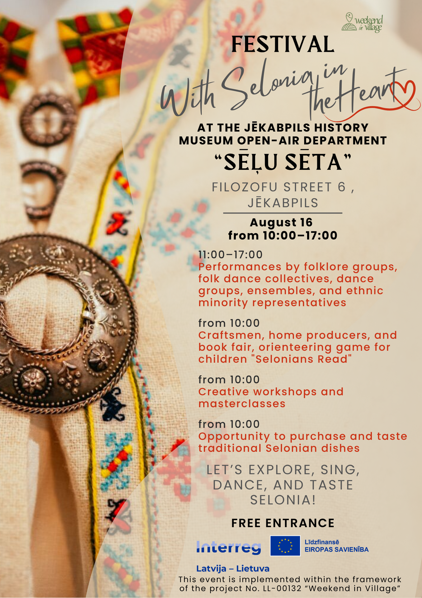 Event "Selonia in the heart" poster and event programme
