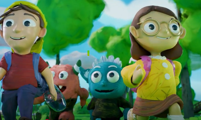 Screenshot from a cartoon movie with main characters
