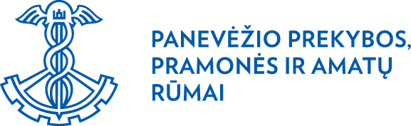 Logo of Panevėžys Chamber of Commerce, highlighting its role in promoting industry and business in Panevėžys, Lithuania.