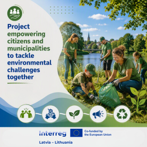 Group of volunteers, including children and adults, participating in an environmental cleanup project by a river, promoting community cooperation and sustainability. The image highlights teamwork in addressing environmental challenges.