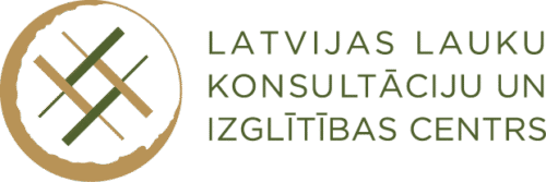Logo of the Latvian Rural Advisory and Training Centre, featuring a circular design with intersecting lines representing agricultural and educational themes.